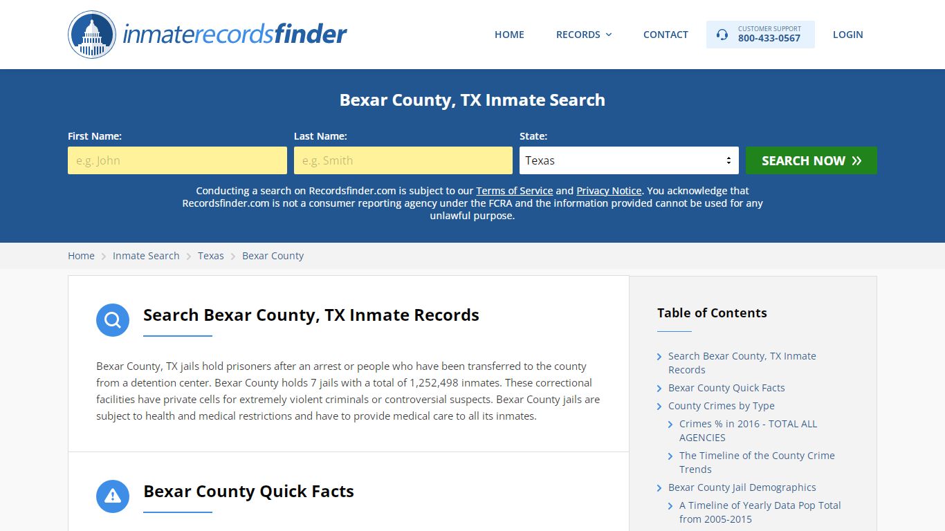 Bexar County, TX Inmate Lookup & Jail Records Online